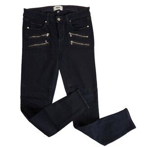 PAIGE Edgemont Skinny Jeans with Front Zip Detail